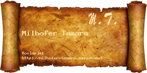 Milhofer Tamara névjegykártya